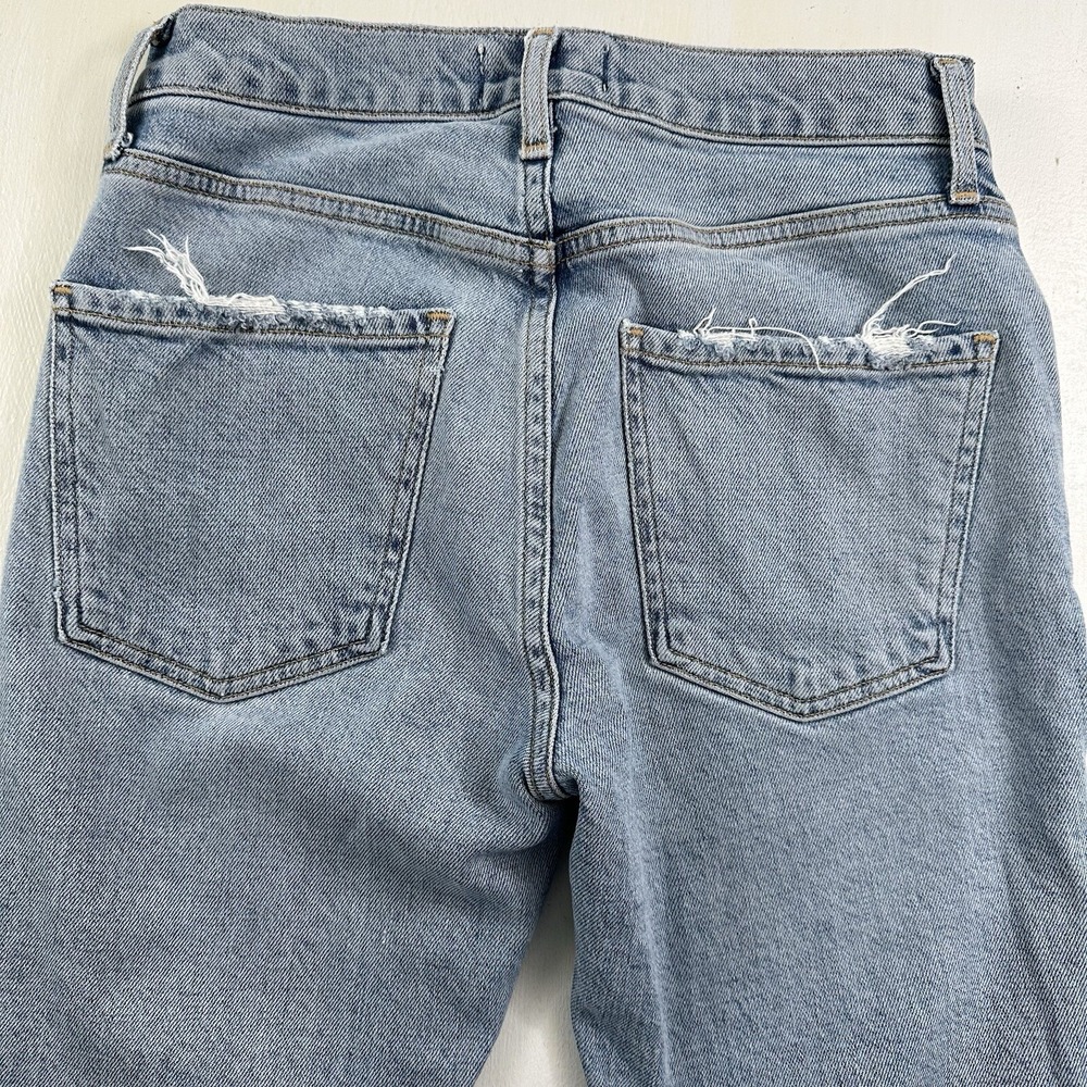 AGOLDE Womens 24 Sophie Shrine Distressed Jeans Skinny Crop High Rise Light Wash